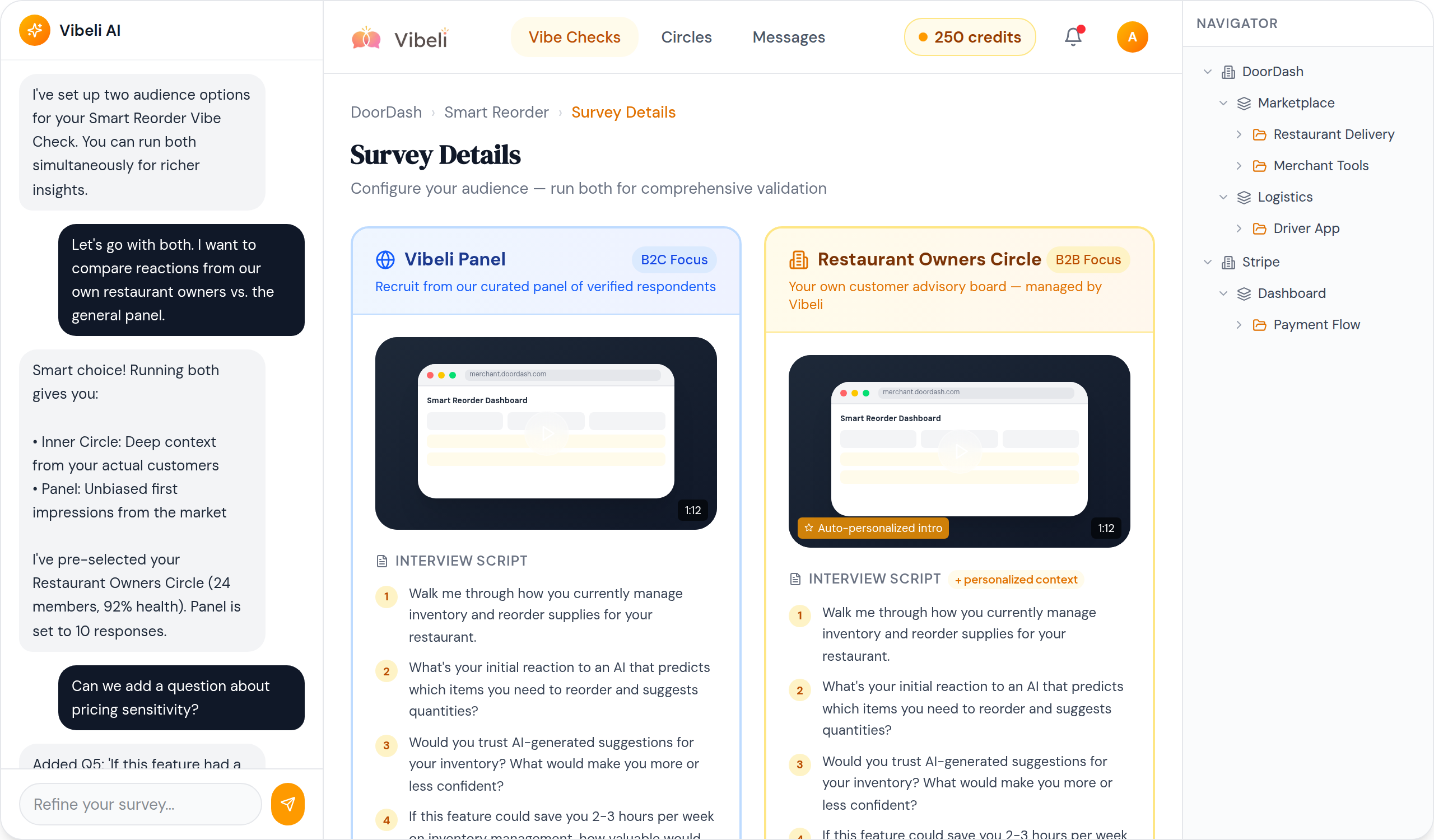 Survey Details - Audience configuration